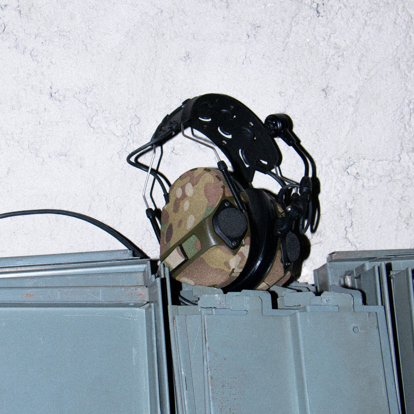 3M PELTOR COMTAC VII / VIII headset with Multicam K.wrap mil‑spec Cordura camo and 3M adhesive for IR resistance & concealment