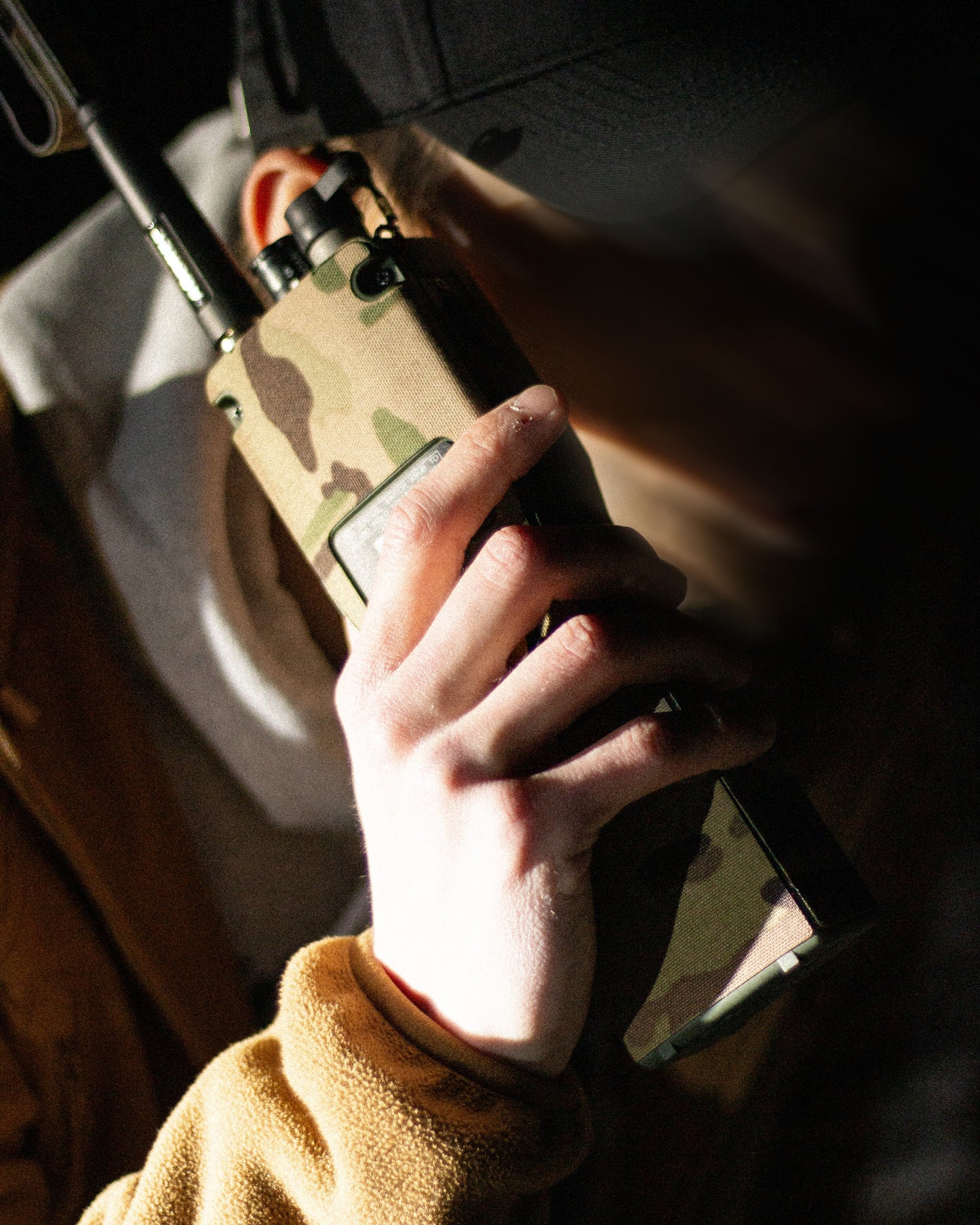 AN/PRC-152 with Multicam K.wrap mil‑spec Cordura camo and 3M adhesive for IR resistance & concealment
