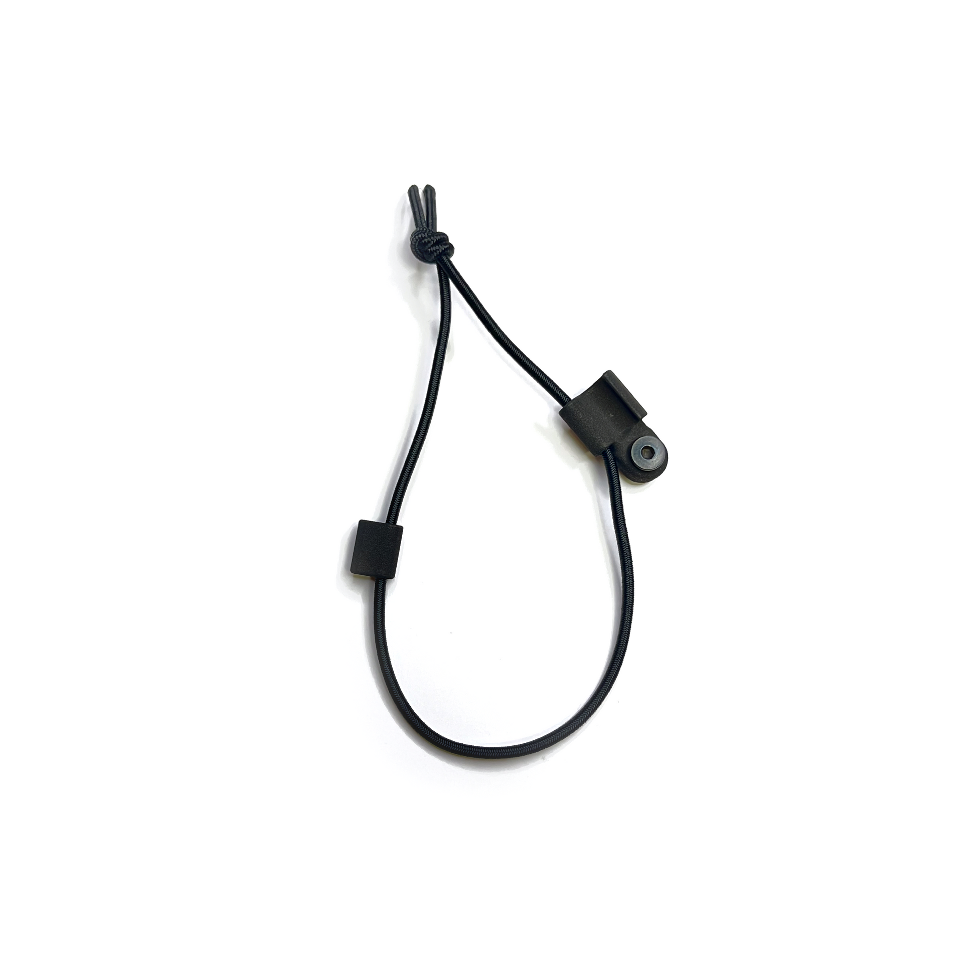 A black bungee cord sling system designed to be mounted on a M-LOK rail for stowing and deploying a sling.