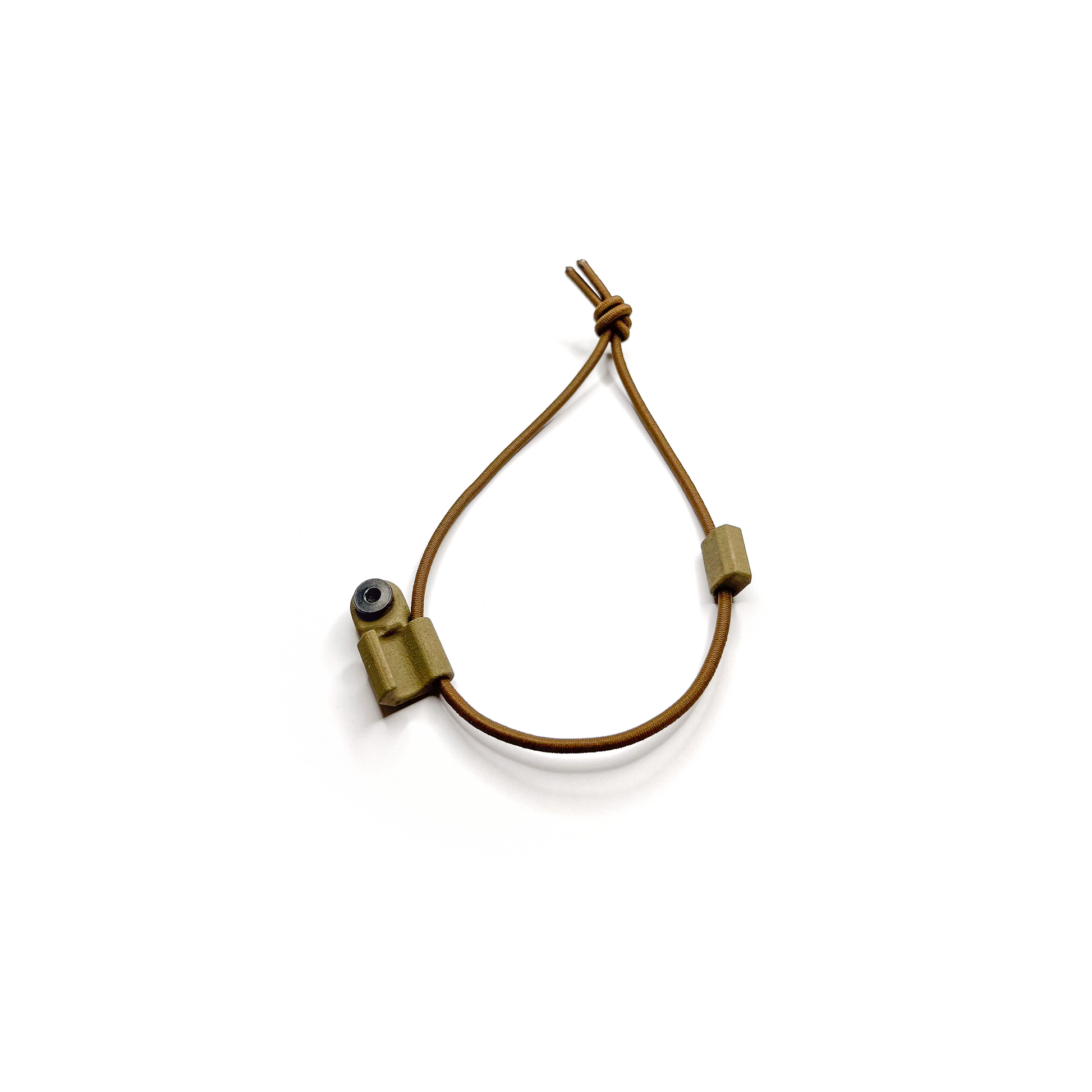 A fde bungee cord sling system designed to be mounted on a M-LOK rail for stowing and deploying a sling.