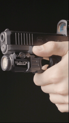 Glock 19 with Streamlight TLR‑7X and ČVIRIQ -Extended Streamlight TLR‑7X switches.