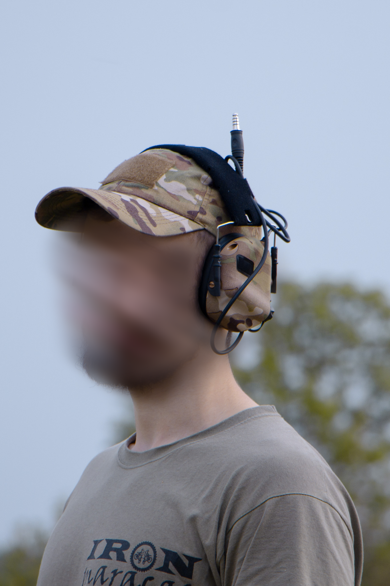 EARMOR M31/M32 headset with Multicam K.wrap mil‑spec Cordura camo and 3M adhesive for IR resistance & concealment