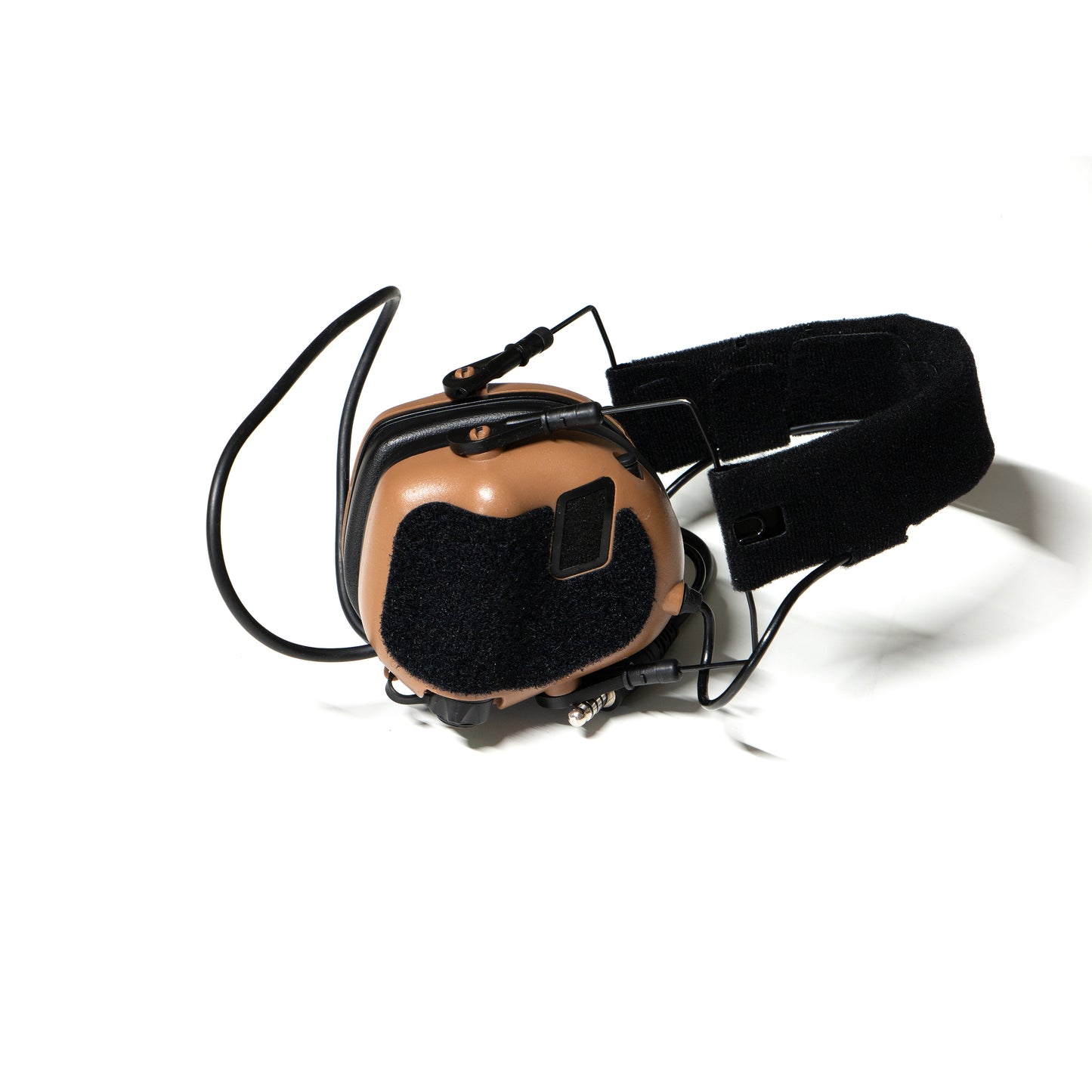 Earmor M31/M32 headset with black K.fluffs - Velcro loop cutouts, Mil‑Spec Cordura & 3M adhesive