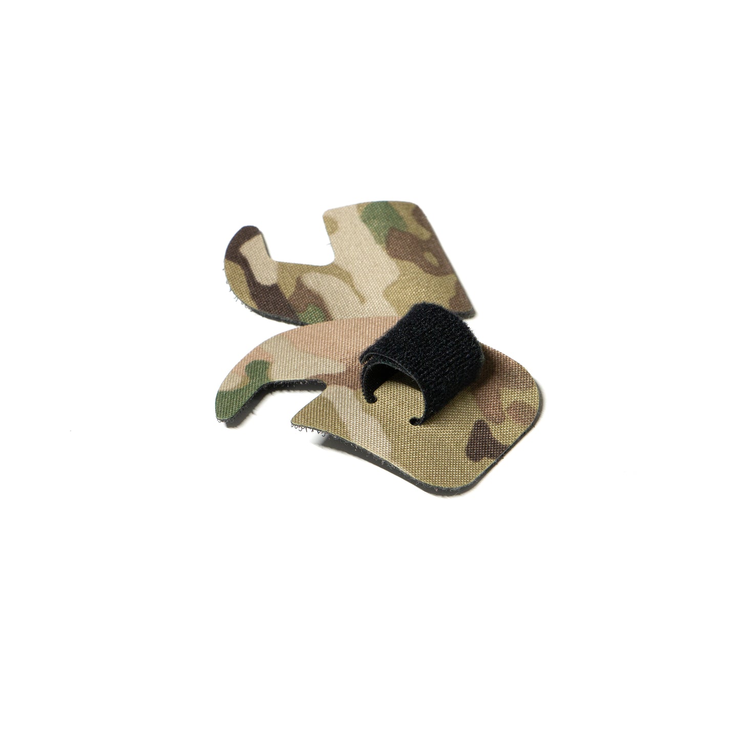 Earmor M31/M32 headset with K.fluff PATCH Velcro hook cutouts, Multicam Mil‑Spec Cordura camo & 3M adhesive for cable management, IR resistance & concealment