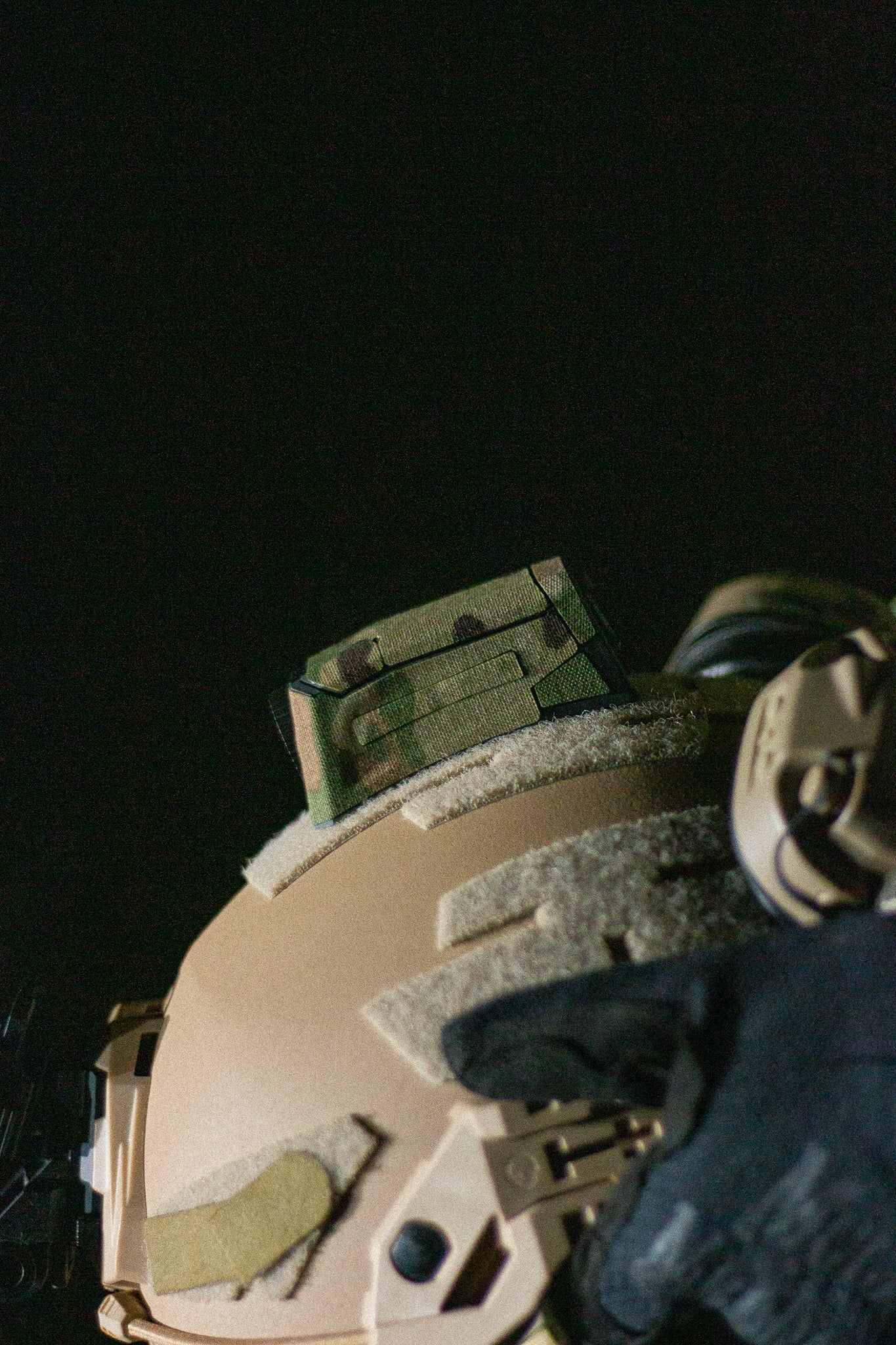 MOHOC IR Camera with Multicam K.wrap mil‑spec Cordura camo and 3M adhesive for IR resistance & concealment. schuberth m100 helmet