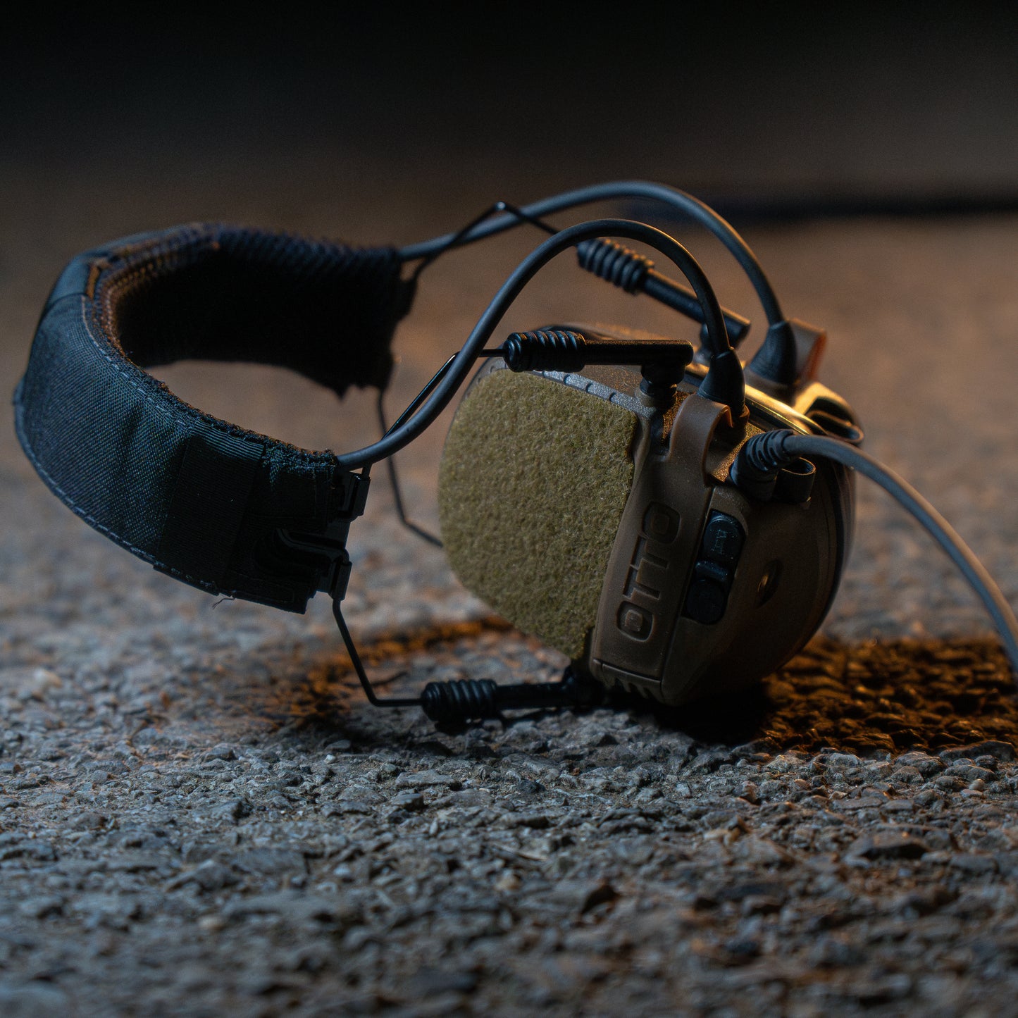 OTTO Noizebarrier headset with coyote K.fluffs - Velcro loop cutouts, Mil‑Spec Cordura & 3M adhesive