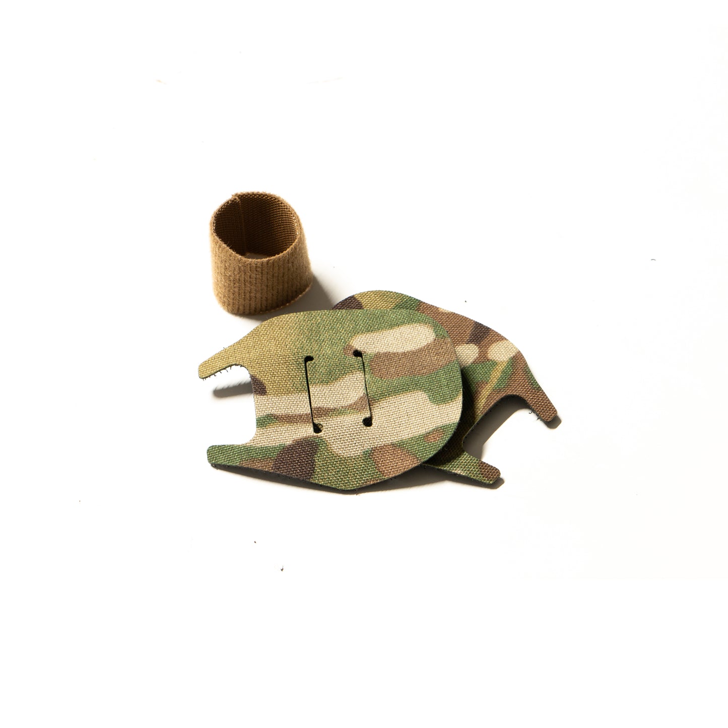 OpsCore AMP with K.fluff PATCH Velcro hook cutouts, Multicam Mil‑Spec Cordura camo & 3M adhesive for cable management, IR resistance & concealment