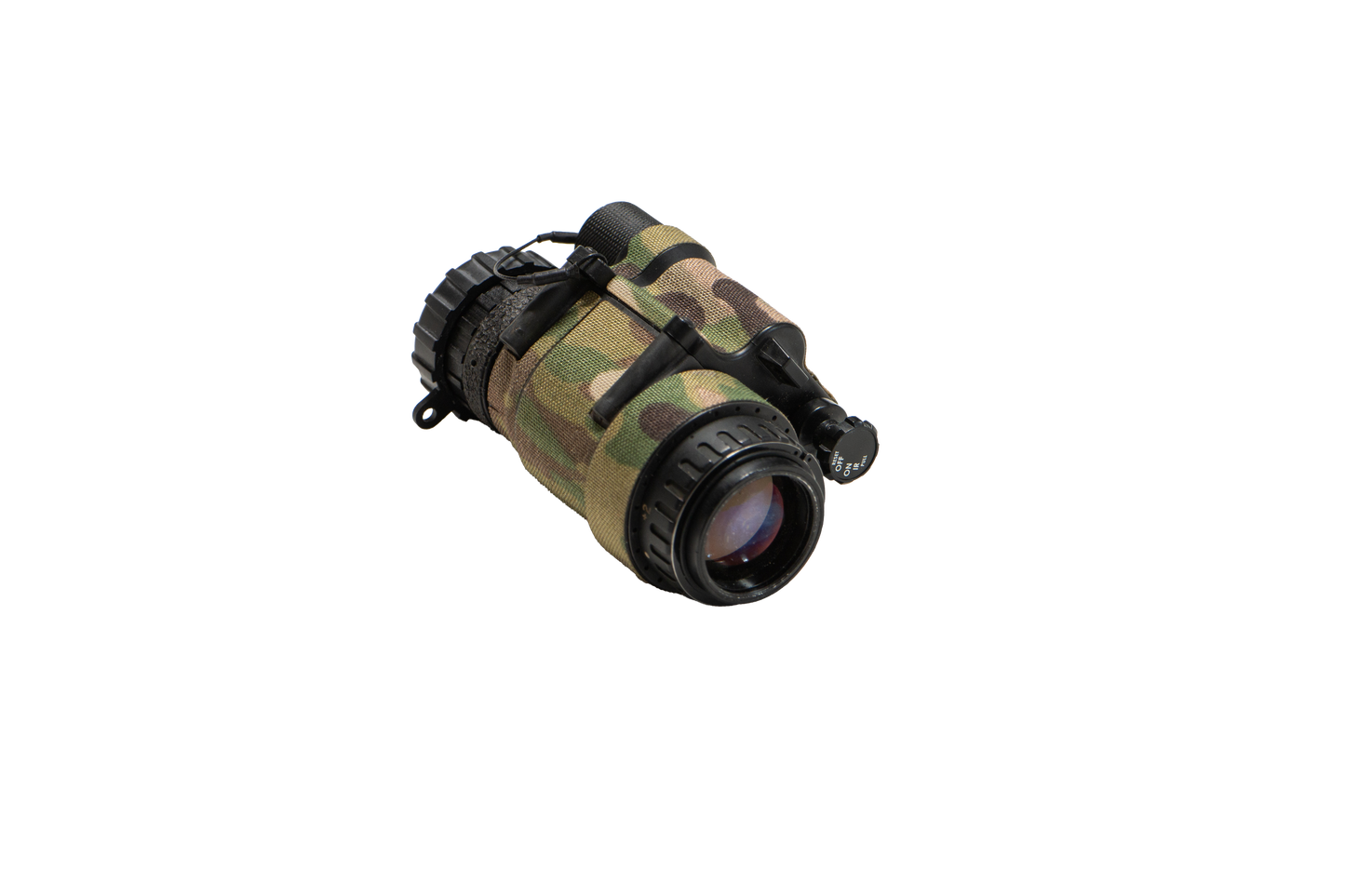 PVS-14 night vision device with Multicam K.wrap mil‑spec Cordura camo and 3M adhesive for IR resistance & concealment