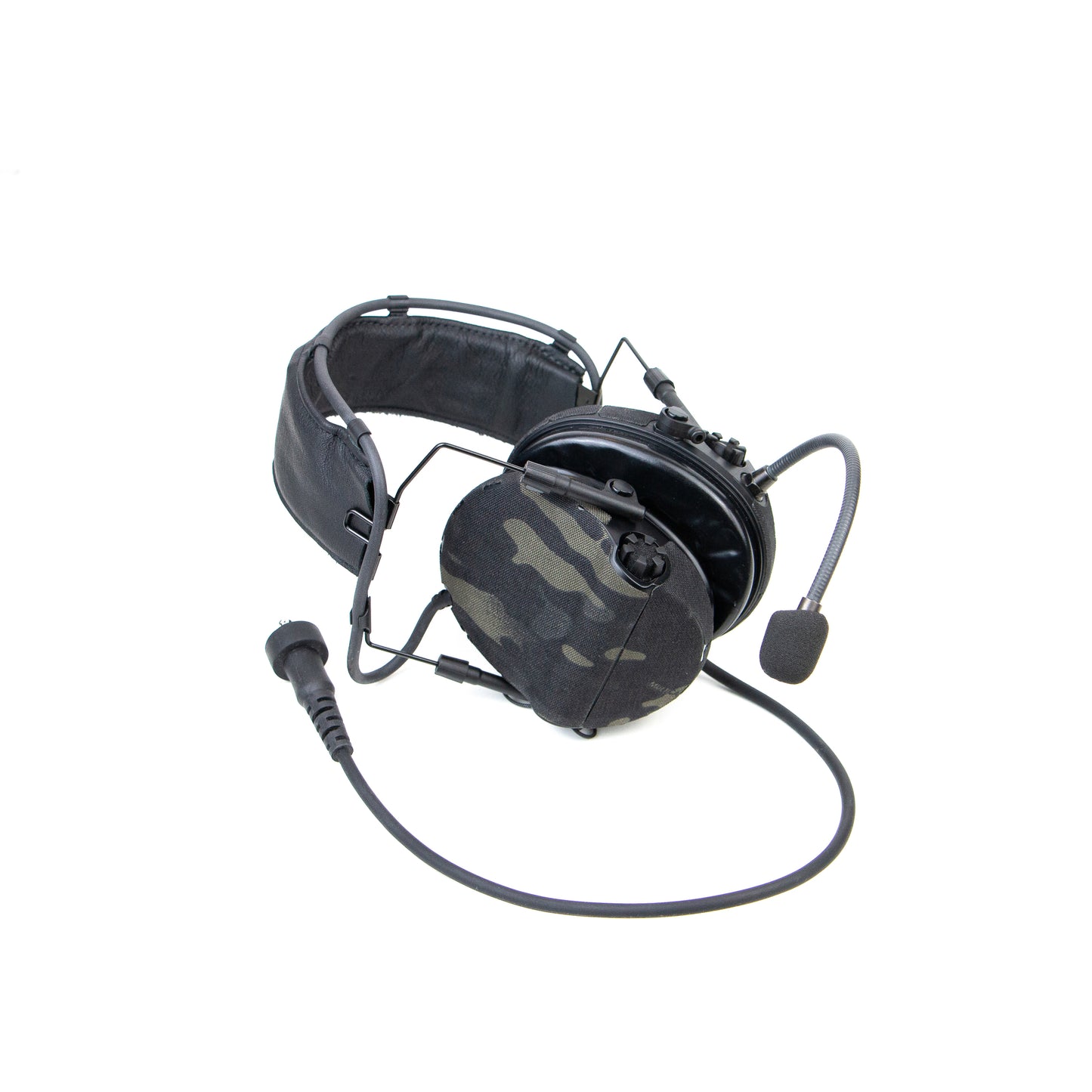 Sordin T2 headset with Multicam Black K.wrap mil‑spec Cordura camo and 3M adhesive for IR resistance & concealment