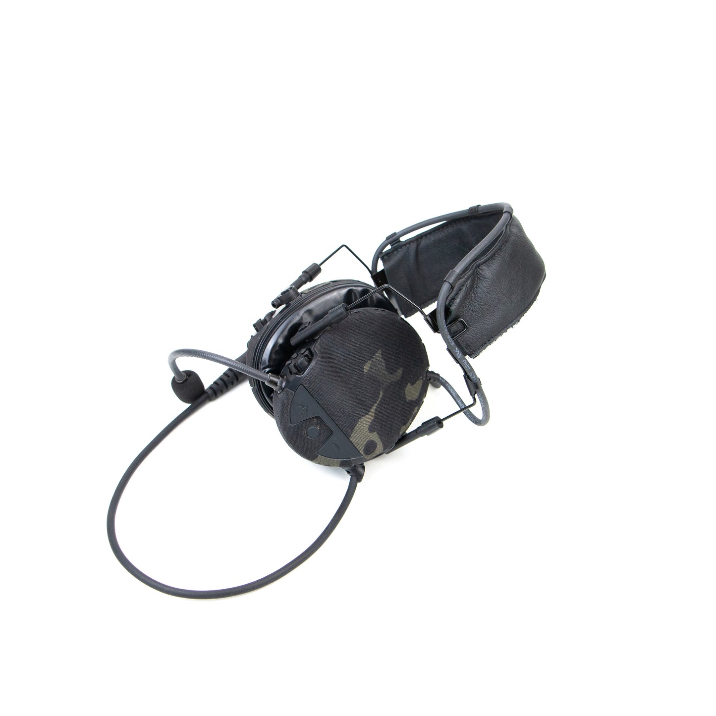 Sordin T2 headset with Multicam Black K.wrap mil‑spec Cordura camo and 3M adhesive for IR resistance & concealment