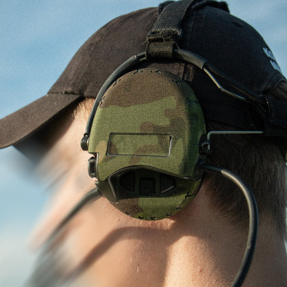 SORDIN SUPREME headset with Multicam tropic K.wrap mil‑spec Cordura camo and 3M adhesive for IR resistance & concealment