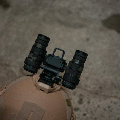 LLUL-21 night vision device with Multicam Black K.wrap mil‑spec Cordura camo and 3M adhesive for IR resistance & concealment. schuberth m100 helmet