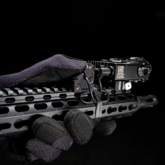 35° angled low-profile mount for ModButton™ Lite on handguard 
