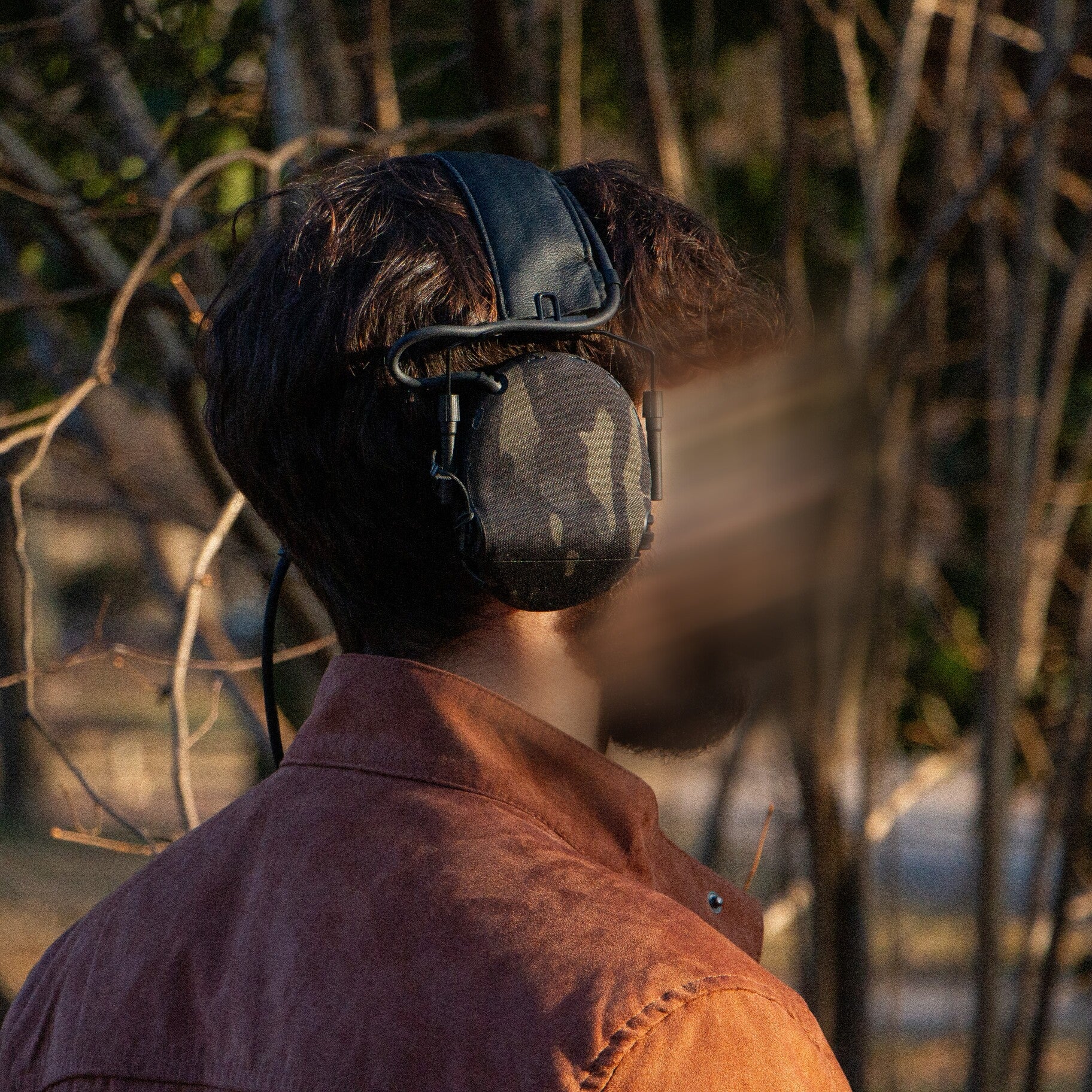 Sordin T2 headset with Multicam Black K.wrap mil‑spec Cordura camo and 3M adhesive for IR resistance & concealment