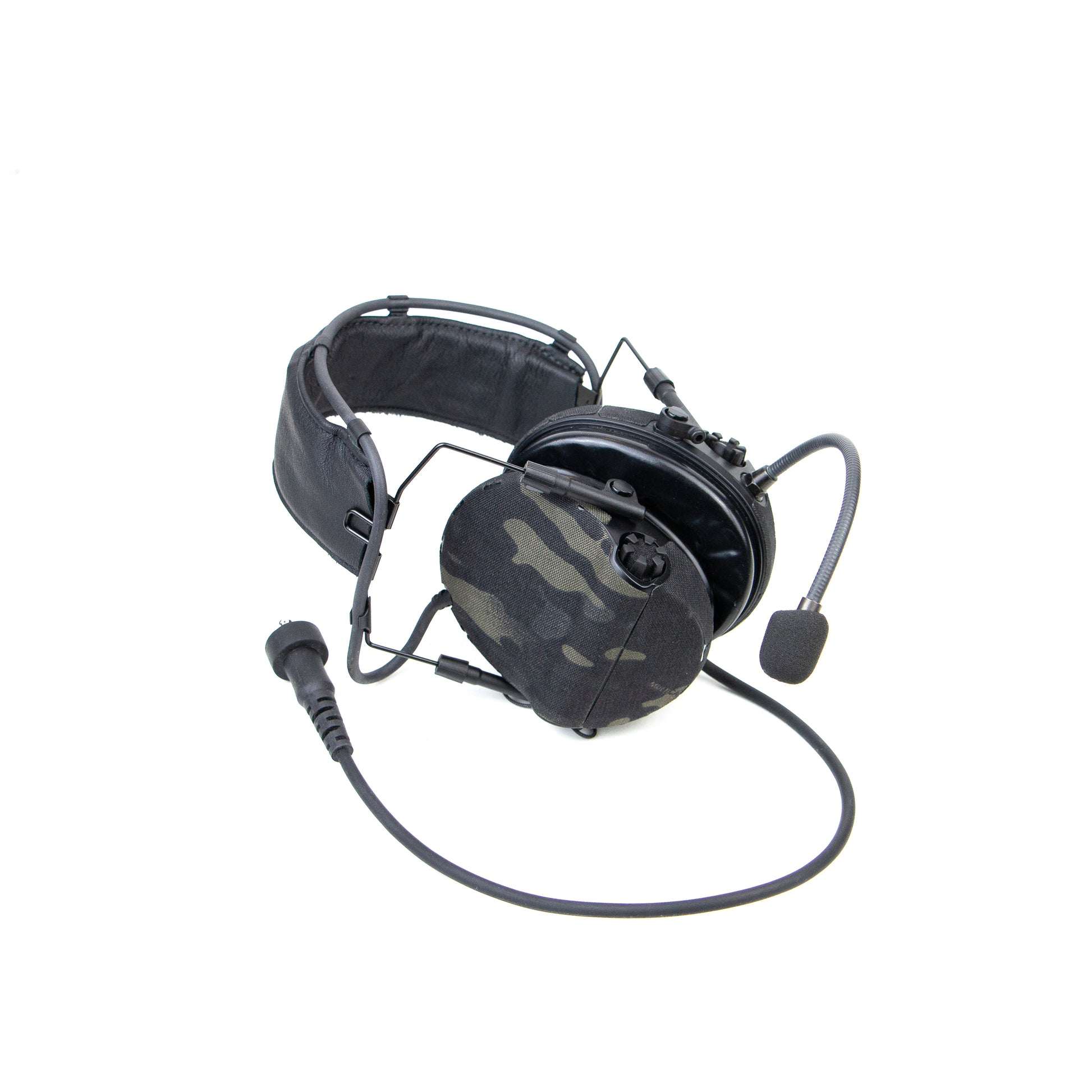 Sordin T2 headset with Multicam Black K.wrap mil‑spec Cordura camo and 3M adhesive for IR resistance & concealment