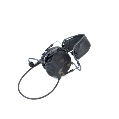 Sordin T2 headset with Multicam Black K.wrap mil‑spec Cordura camo and 3M adhesive for IR resistance & concealment